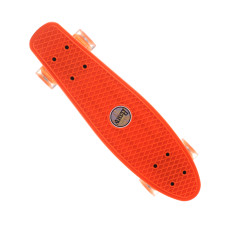 Скейт пенни борд Penny Board P23 с светящимися колесами оранжевый